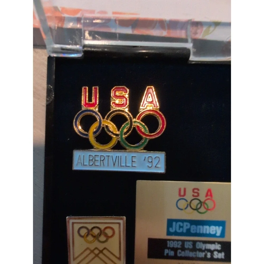 1992  Albertville JCPenny US Olympic‎ Pin Collector Set in Case - Lot of 5 Pins